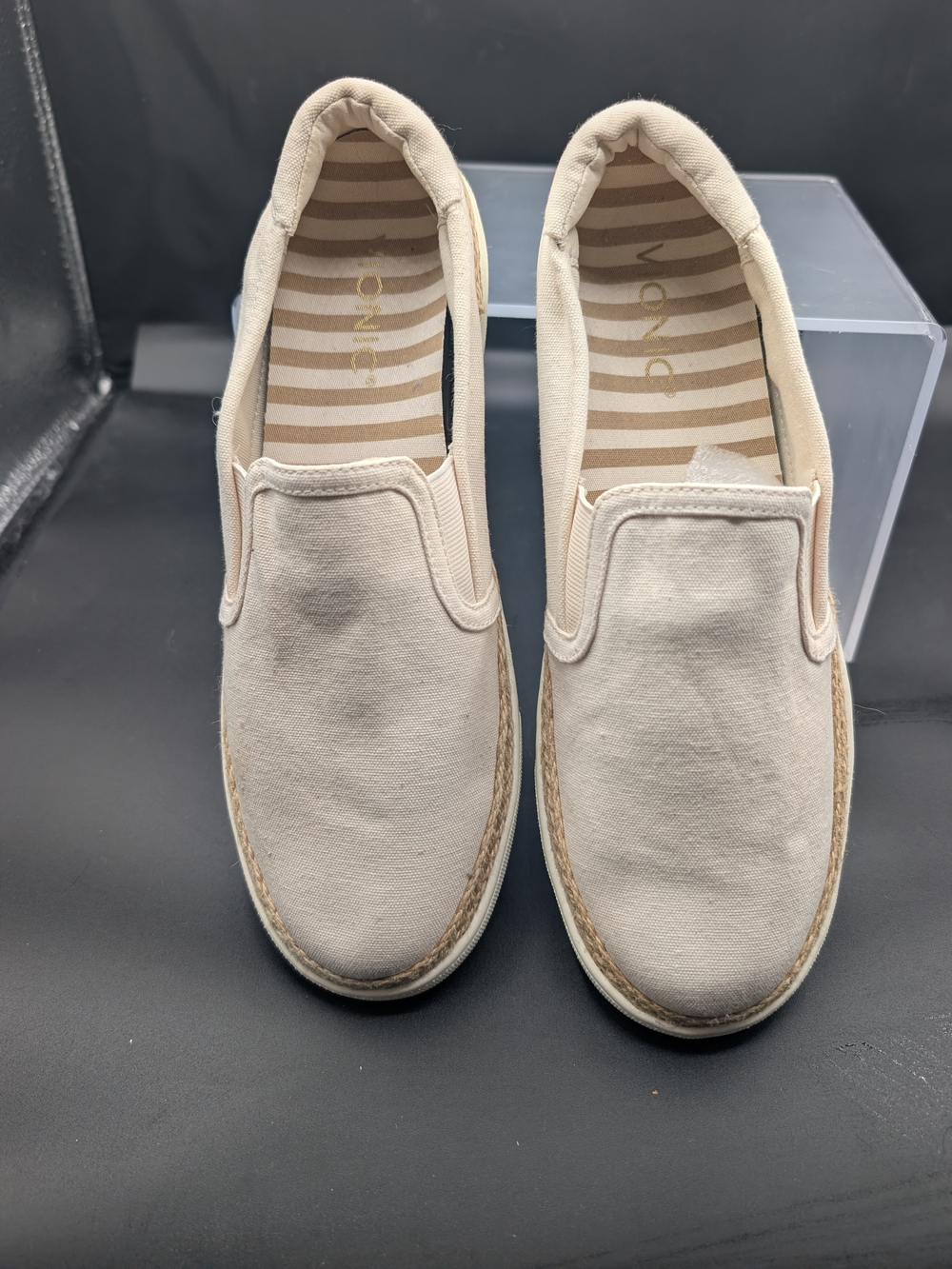 Vionic Neutral Canvas Slip-On Espadrille in Beige